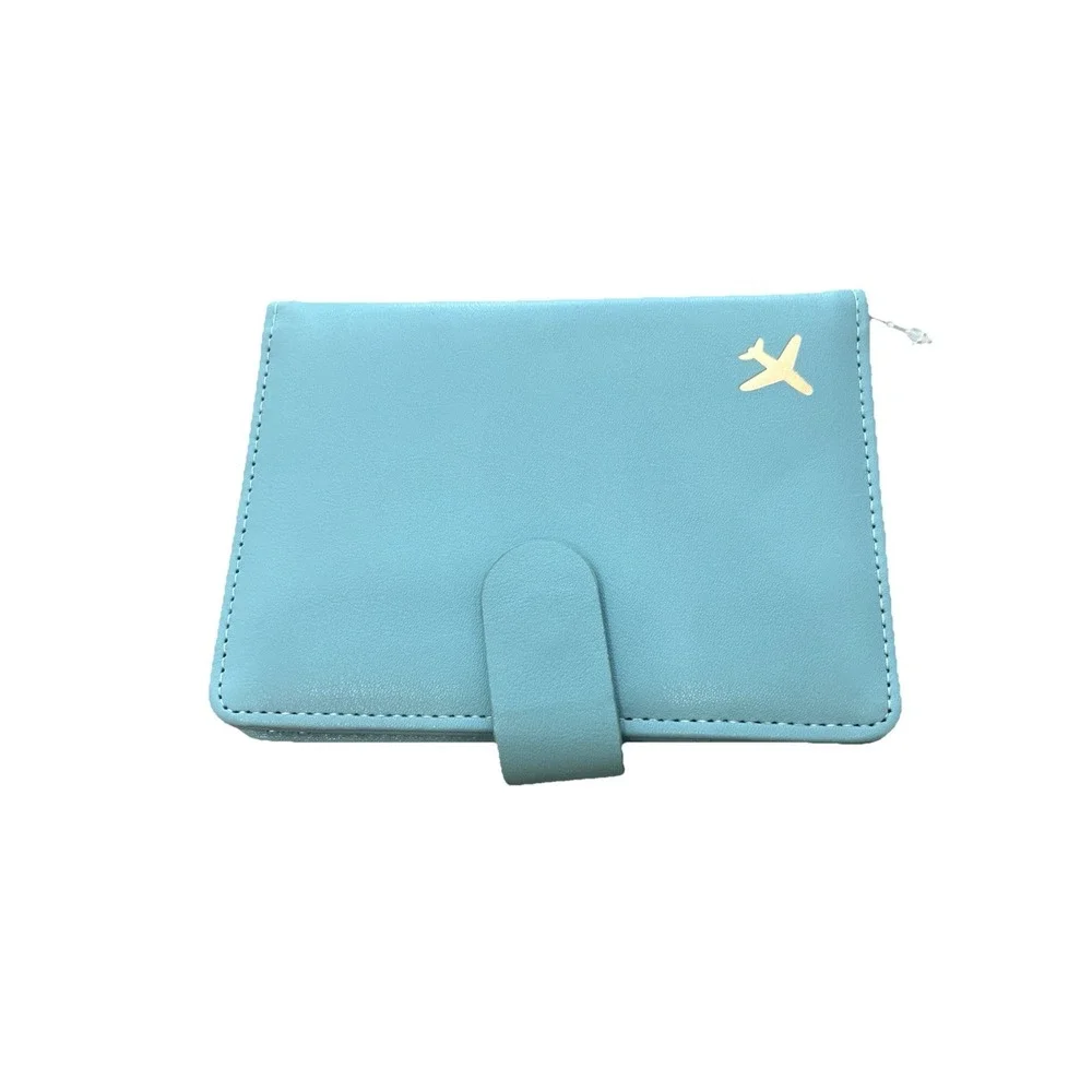 Melsbrinna Passport Case Card Slots Travel ID Document‎ Holder Light Blue Travel